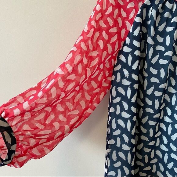 BODEN-SYLVIE Two Tone Pink/Navy Blouse - Picture 7 of 12